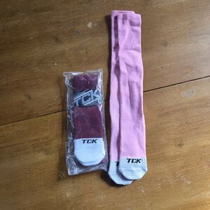 Pink and Maroon Knee High Socks